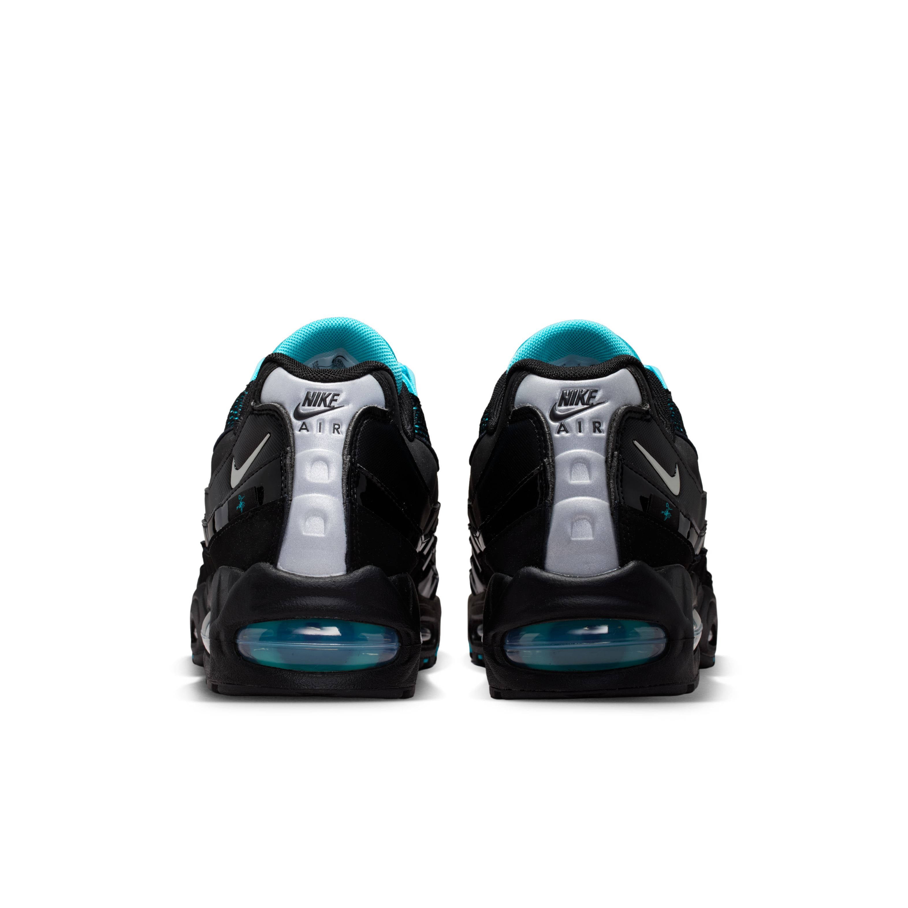 Rear view of Nike Air Max 95 Big Bubble Scorpion Black