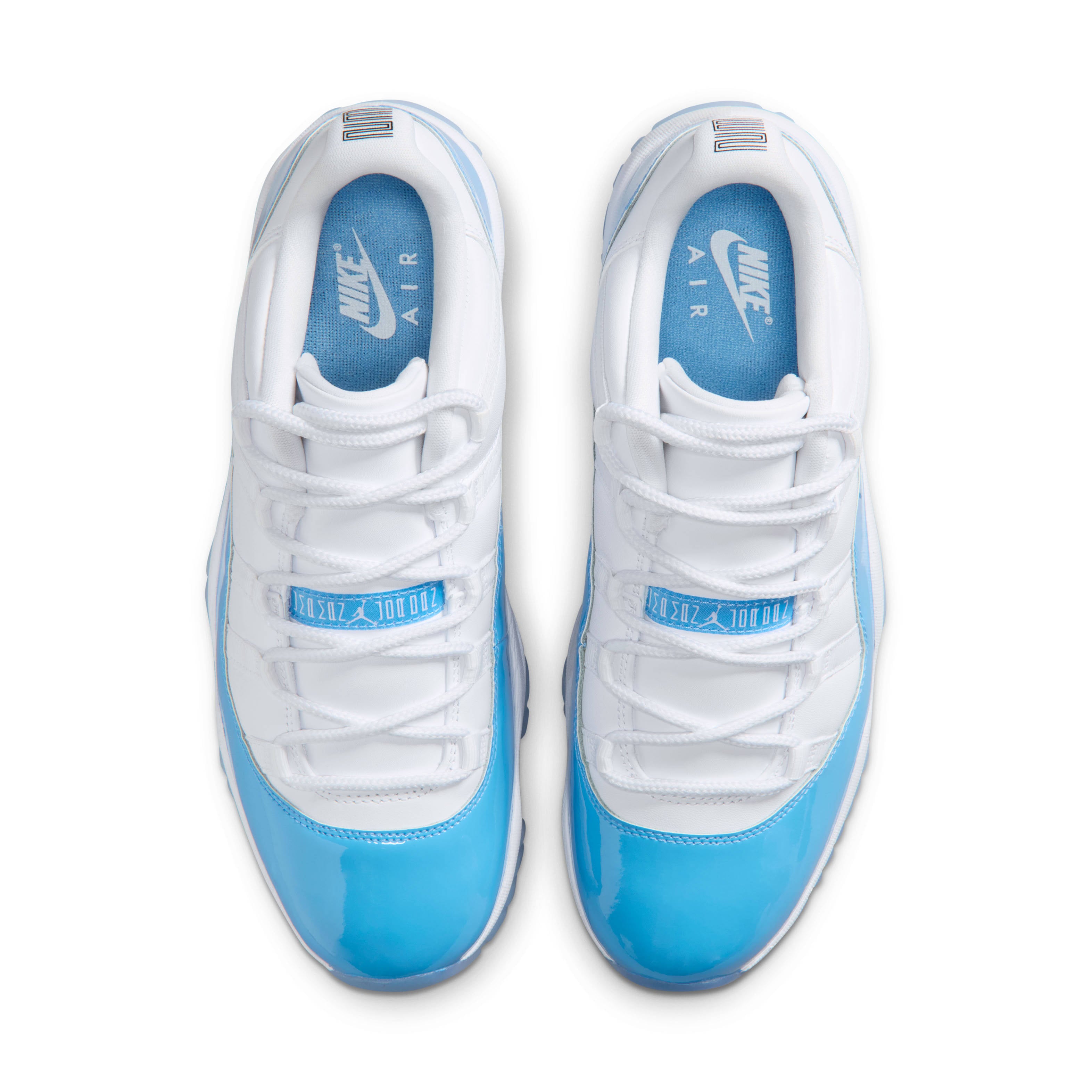 Top view of Air Jordan 11 Low University Blue