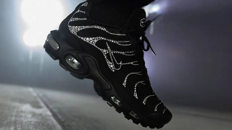 Swarovski x Nike Air Max Plus Moonlight trainers on foot